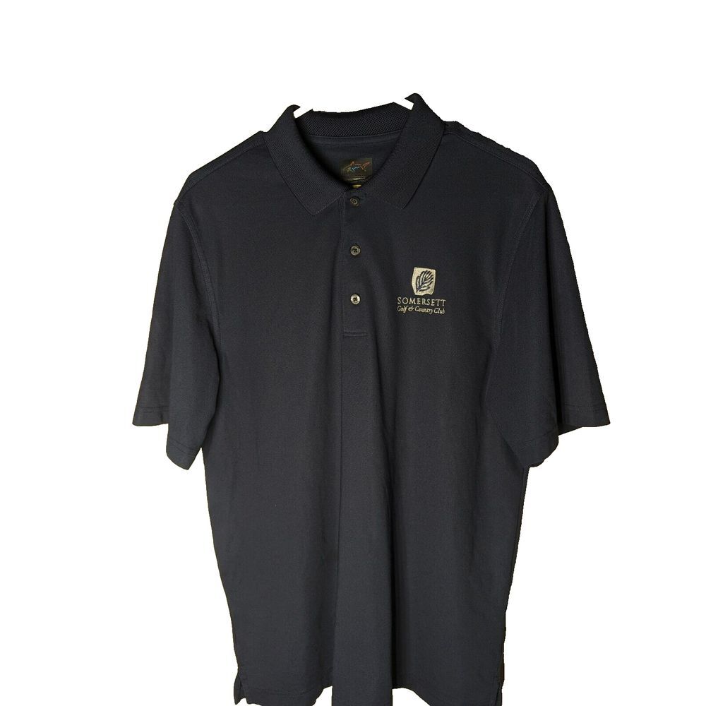 Greg Norman Collection Black Polo Shirt with Somerset Logo